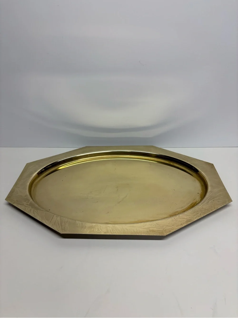 Brass Octagonal Serving Tray - Brass Finish